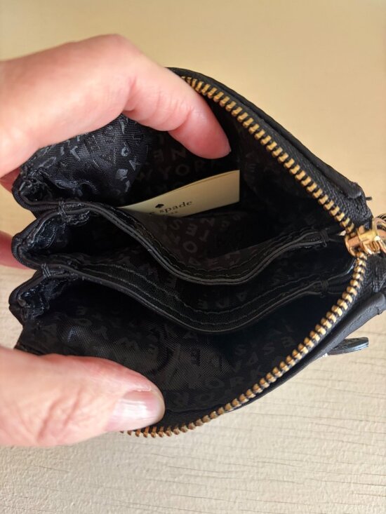 Kate Spade Star Bright Owl Mini Natasha Coin Purse Black - Picture 8 of 9